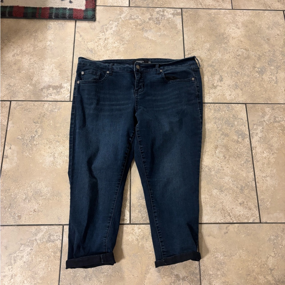 torrid Dark Blue Ankle Crop Stretch Jeans capri  16R